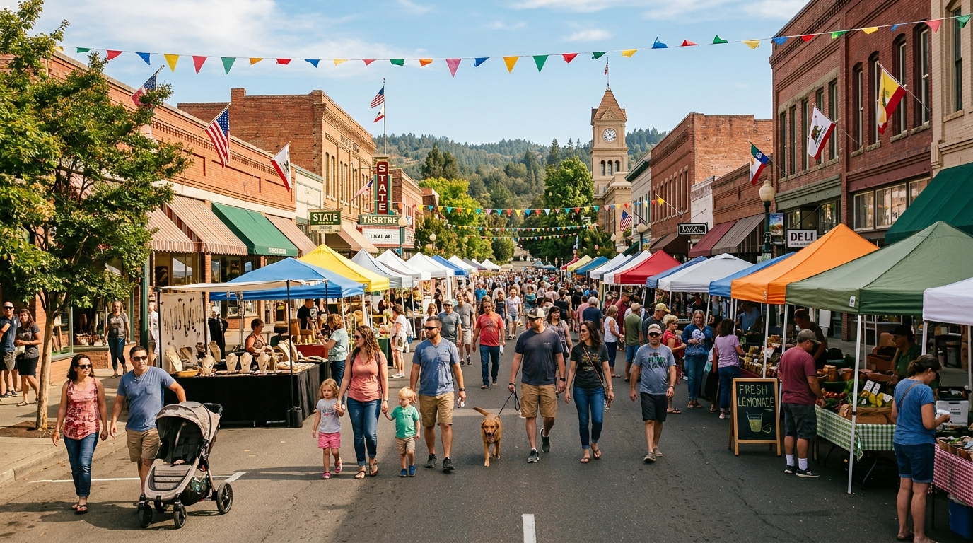 Downtown Oroville community festival in Butte County California