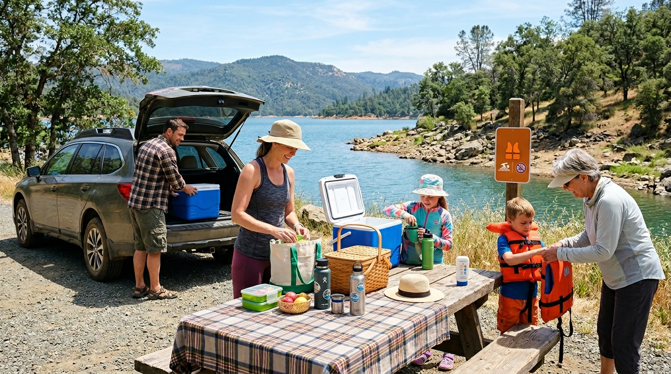 Family enjoying Butte County outdoors while staying aware of water safety