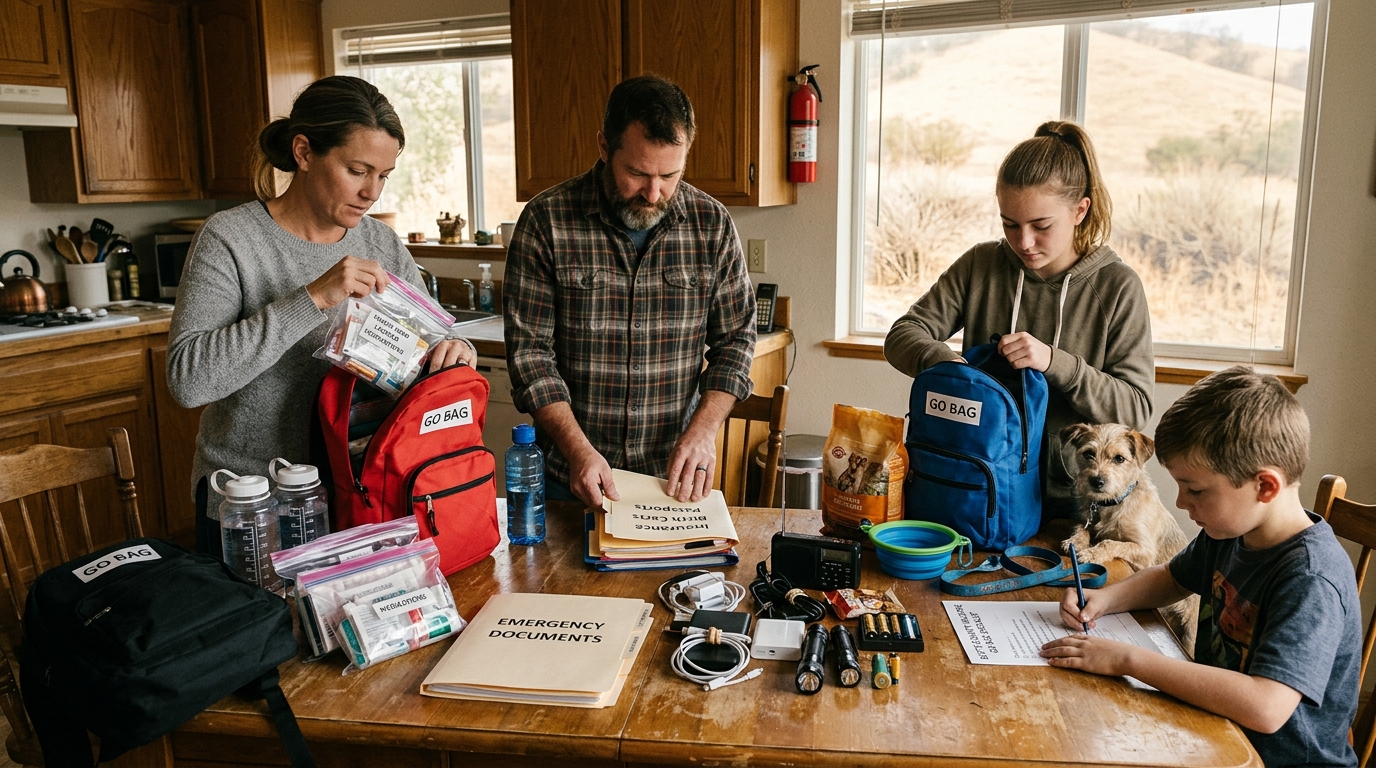 Family preparing wildfire go bags for Butte County fire season 2026